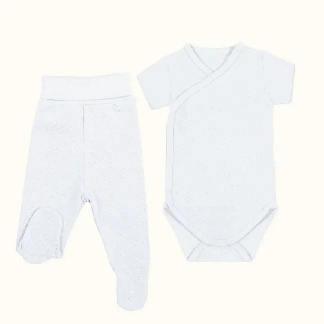 Body Manga Curta e Calça com Pés Sweet - Pim-Pam-Pum Baby