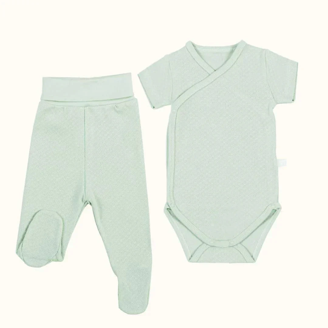 Body Manga Curta e Calça com Pés Sweet - Pim-Pam-Pum Baby