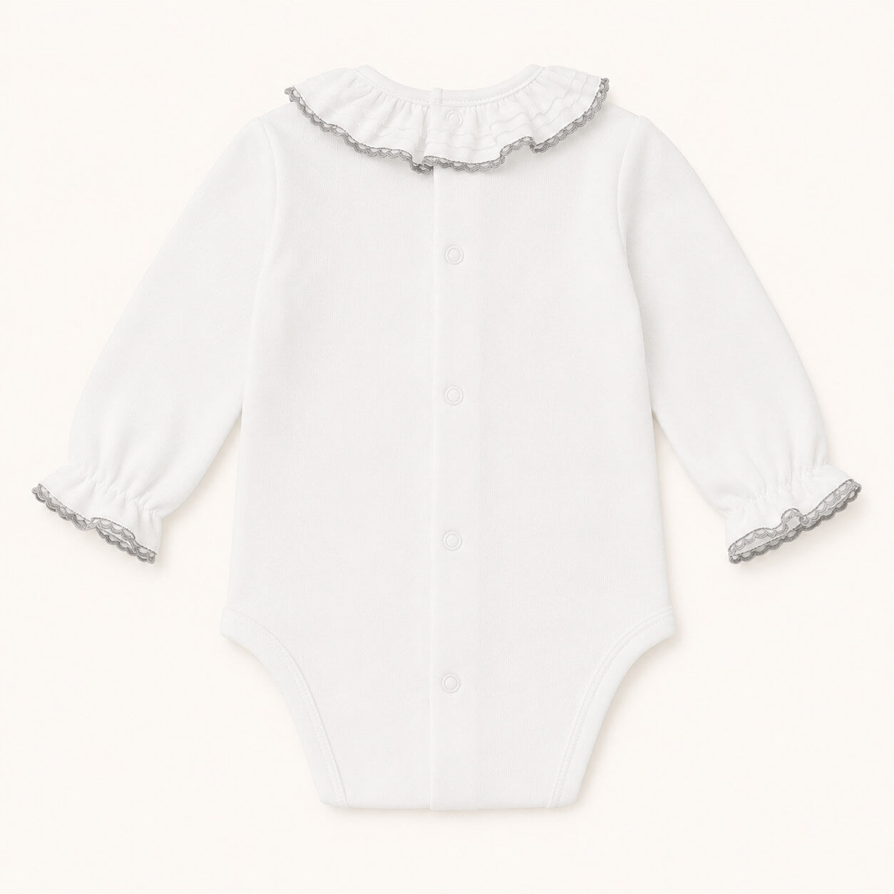 Body con collo estivo per neonato Base Bianco/Grigio