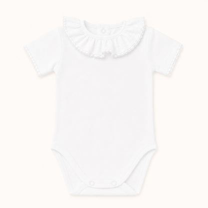 Sommer-Rundhalsbody für Babys - Basic Weiß