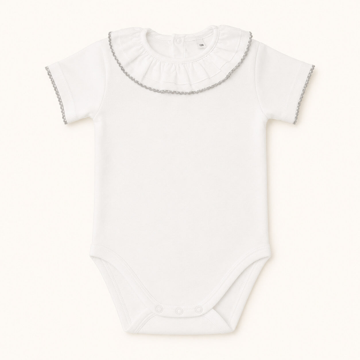 Body con collo estivo per neonato Base Bianco/Grigio