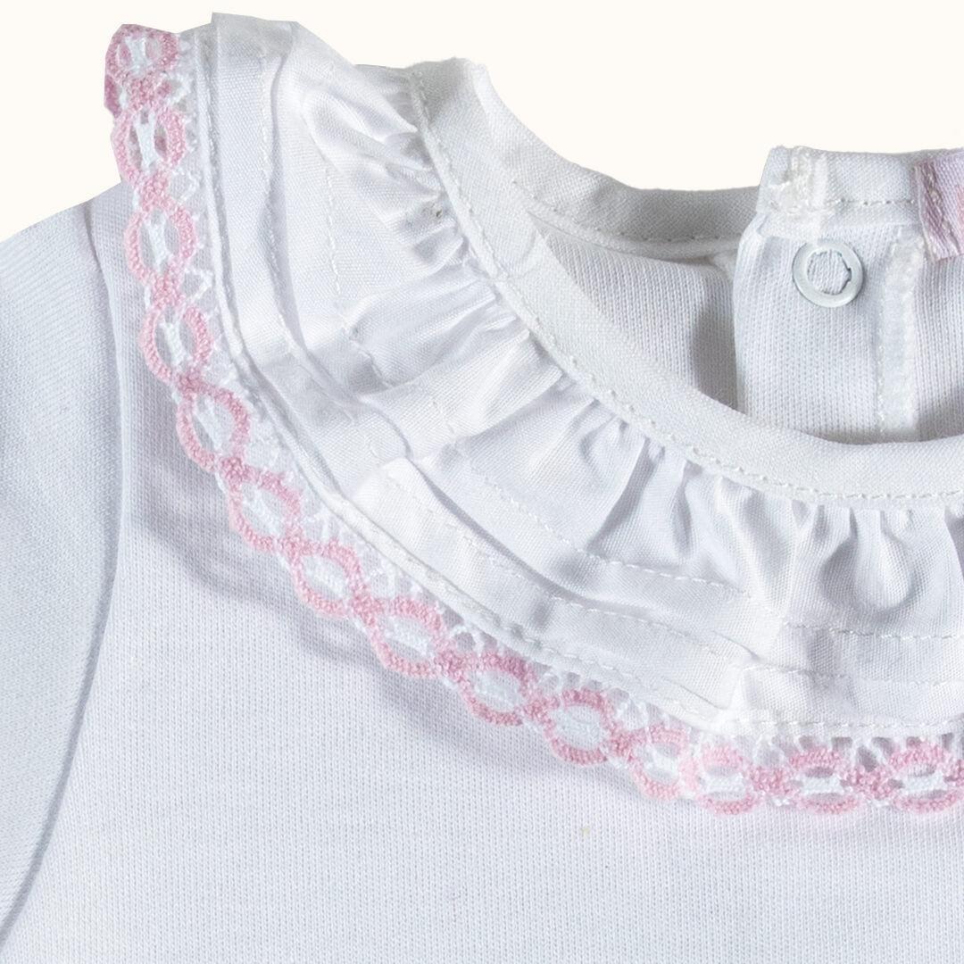 Camisola de Gola Candy Branco/Rosa Verão - Pim-Pam-Pum Baby