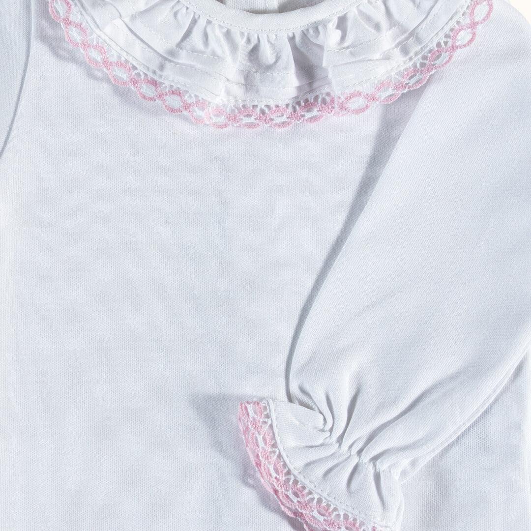 Camisola de Gola Candy Branco/Rosa Verão - Pim-Pam-Pum Baby