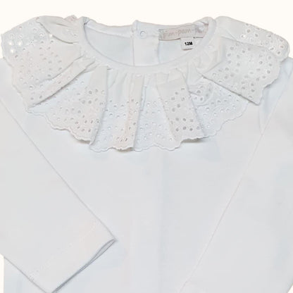 Camisola de Gola Party Branco Verão - Pim-Pam-Pum Baby