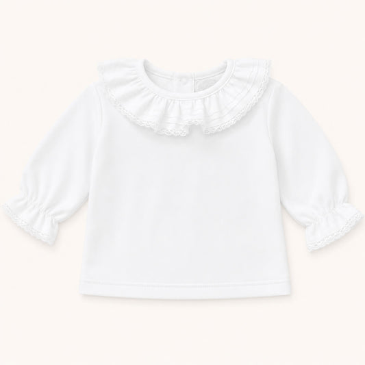 Camisola de Gola Básico Branco Inverno
