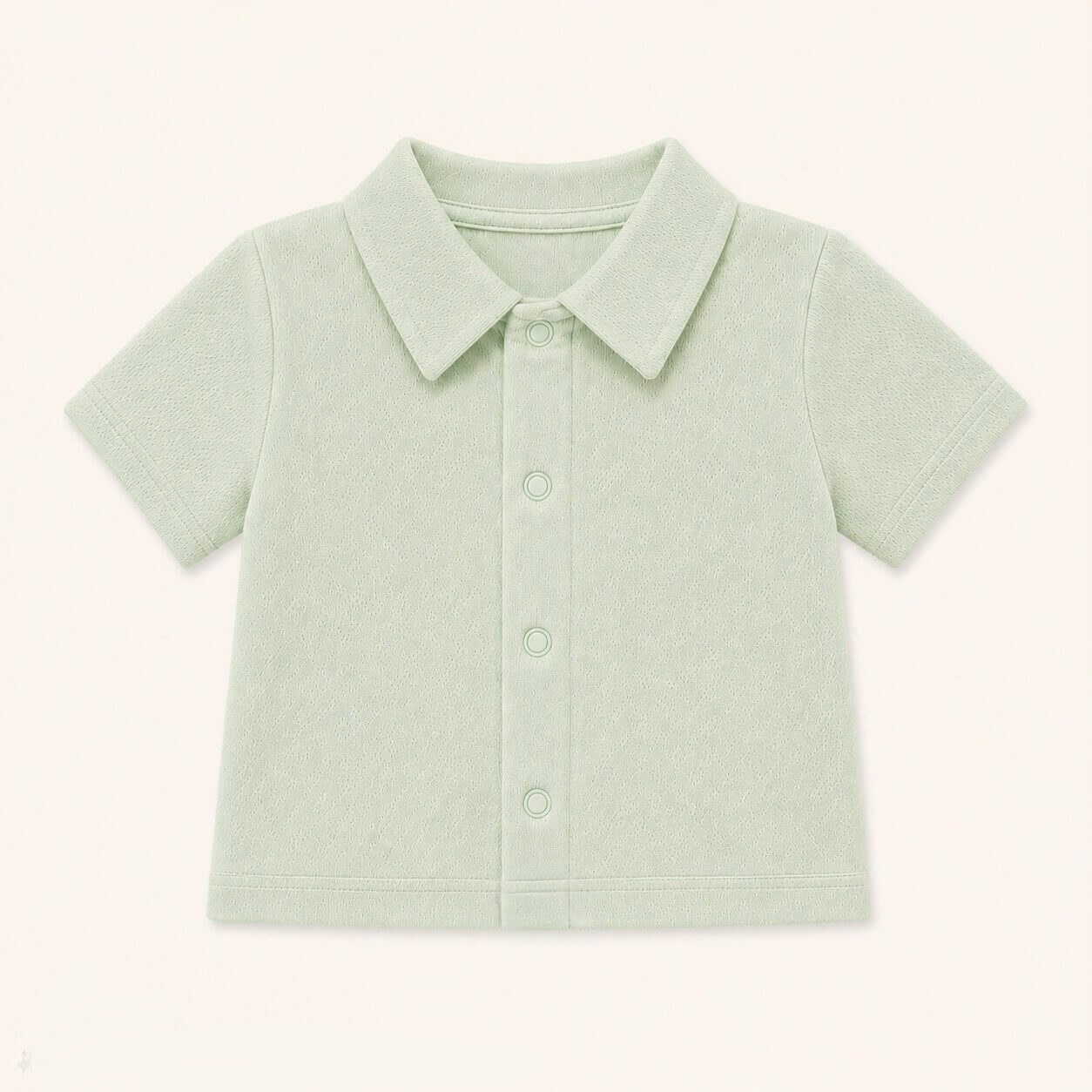 camisola de gola camisa sweet verde, manga curta, 100% algodão macio e confortável, ideal para quando deixar a fralda