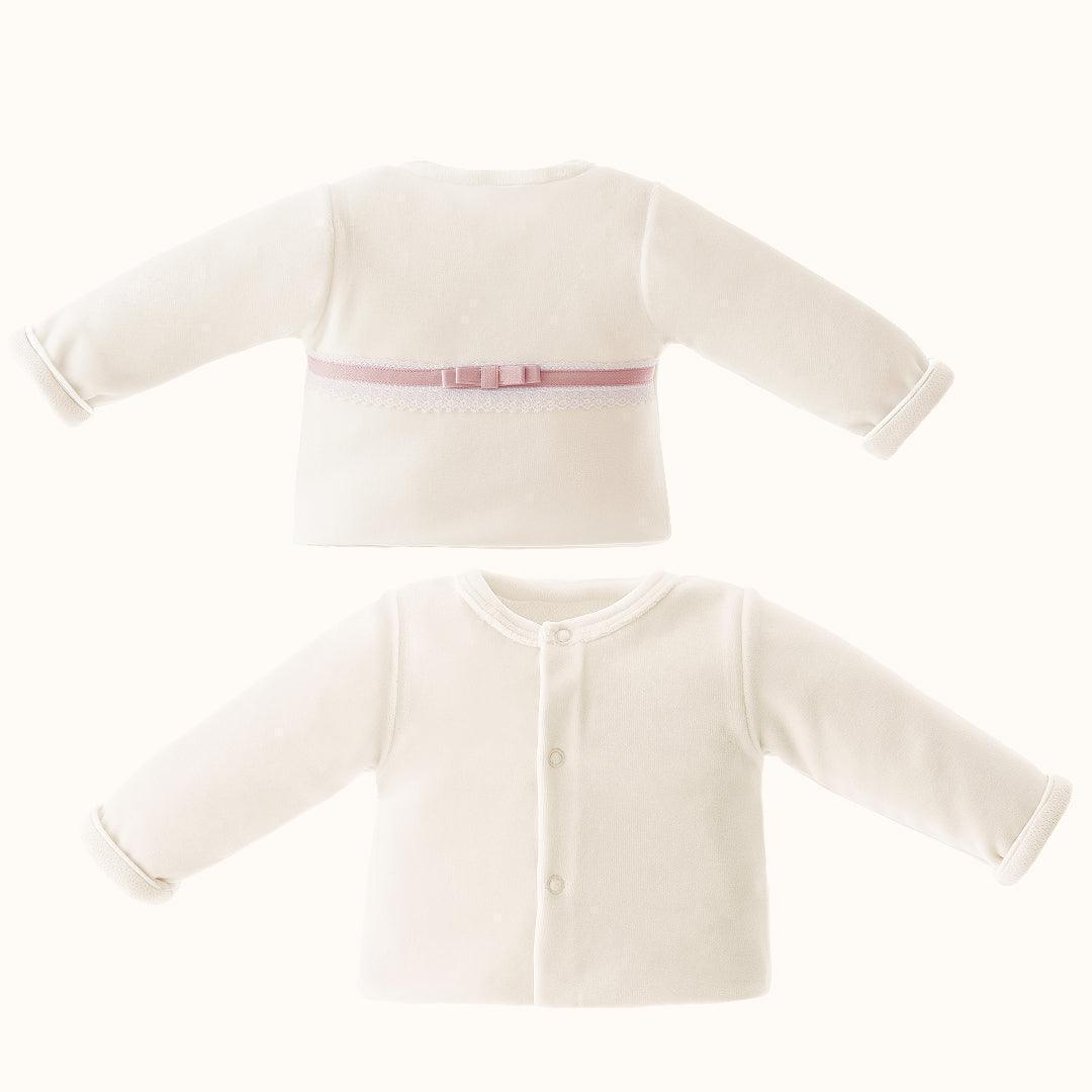 casaco-romantic-bege-rosa-pim-pam-pum-baby-29804 - Pim-Pam-Pum Baby