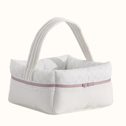 cesto-tecido-romantic-bege-rosa-pim-pam-pum-baby-96550 - Pim-Pam-Pum Baby