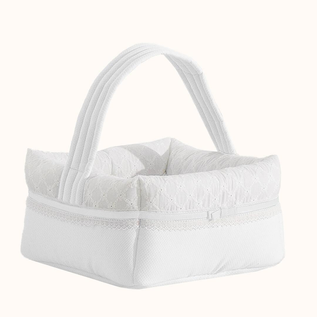 Cesto Tecido Romantic Branco - Pim-Pam-Pum Baby