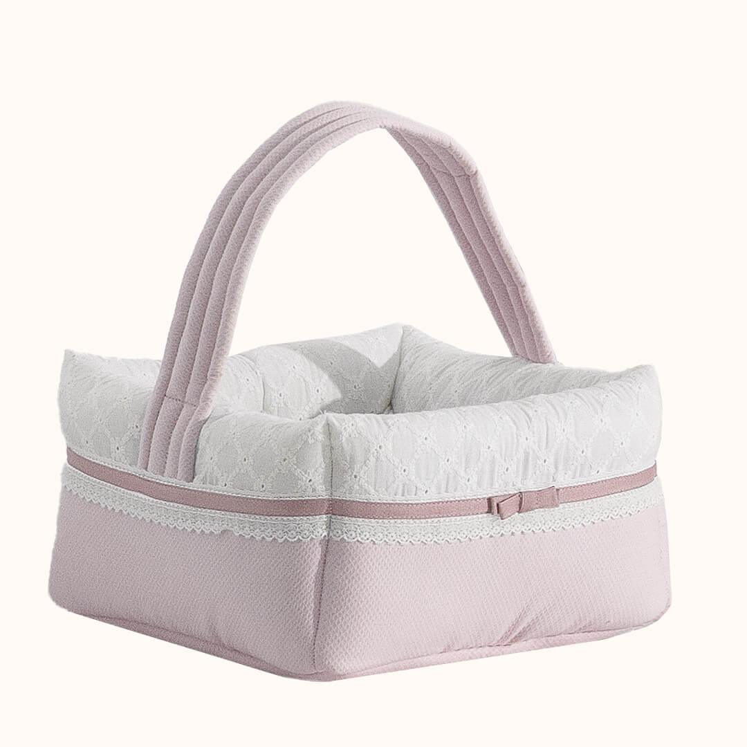 Cesto Tecido Romantic Rosa - Pim-Pam-Pum Baby