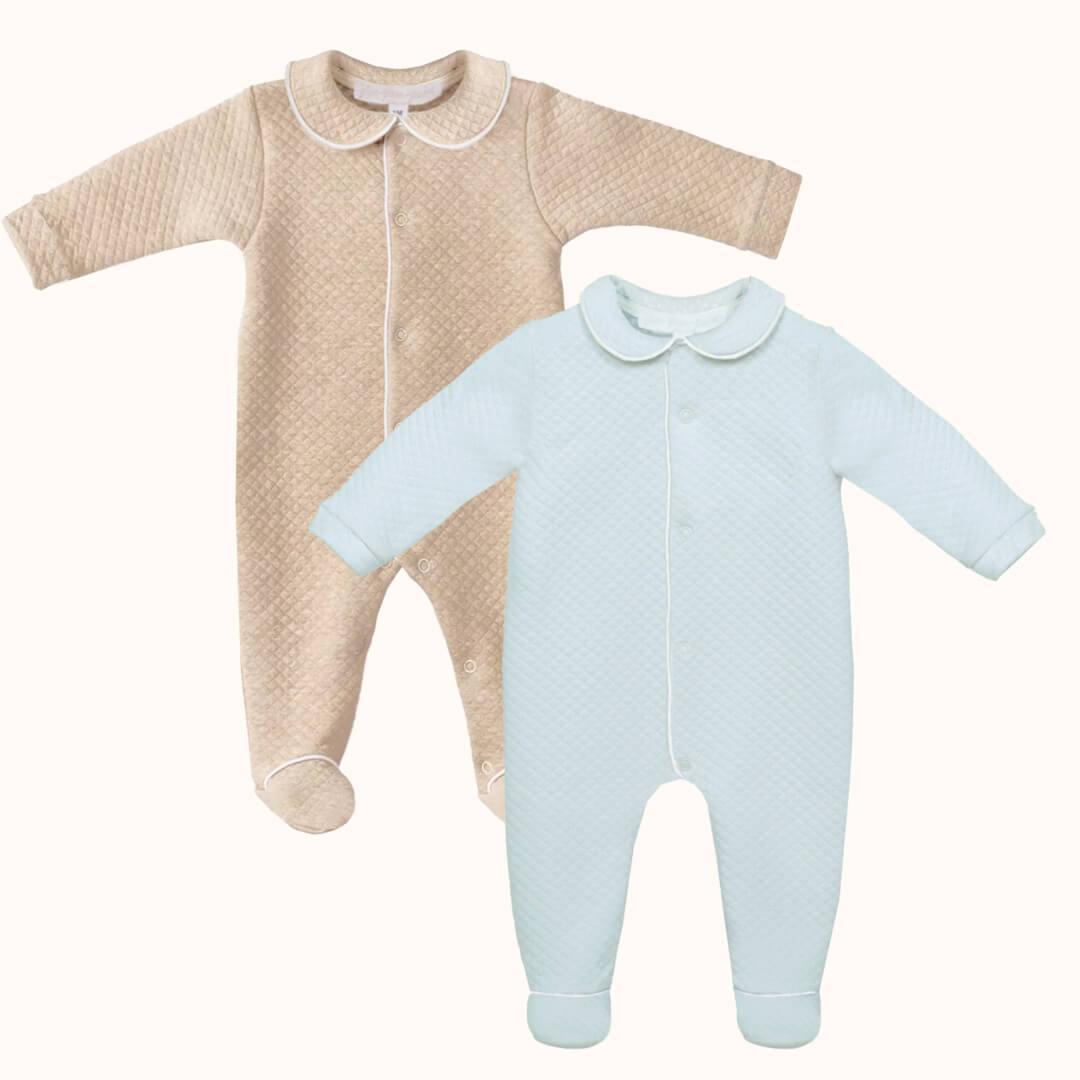 conjunto-de-2-babygrows-diamante-azul-e-camel-pim-pam-pum-baby-52050 - Pim-Pam-Pum Baby