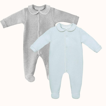 Conjunto de 2 Babygrows Diamante Azul e Cinza - Pim-Pam-Pum Baby