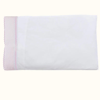 Conjunto Lençóis Candy Branco com Barra Rosa - Pim-Pam-Pum Baby
