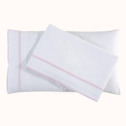 Conjunto Lençóis Candy Branco/Rosa - Pim-Pam-Pum Baby