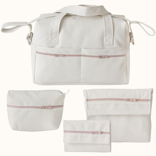 Conjunto Mala Maternidade Romantic Bege/Rosa Velho - Pim-Pam-Pum Baby