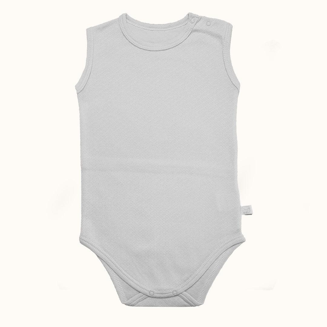 Conjunto Soft Moves: Body Sem Mangas, Tapa Fraldas e Pantufas Cinza - Pim-Pam-Pum Baby