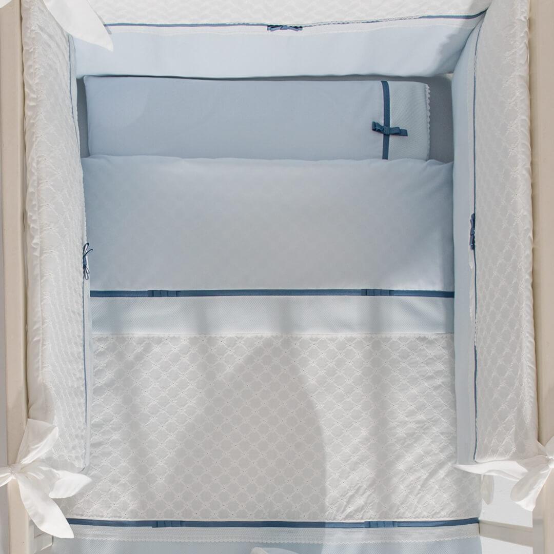 Edredão e Resguardo Romantic Azul - Pim-Pam-Pum Baby