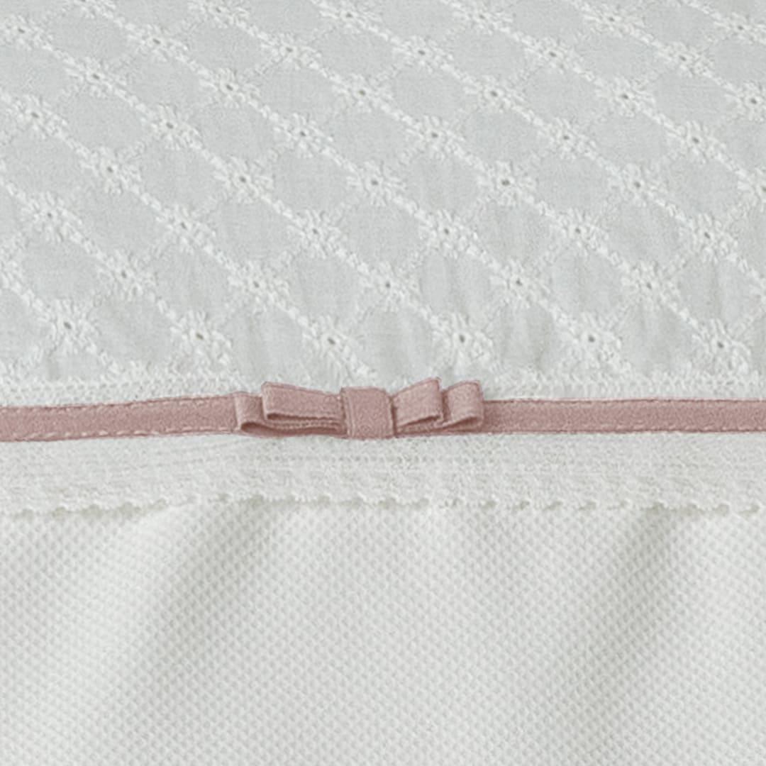 Edredão e Resguardo Romantic Bege Pérola Rosa Velho - Pim-Pam-Pum Baby