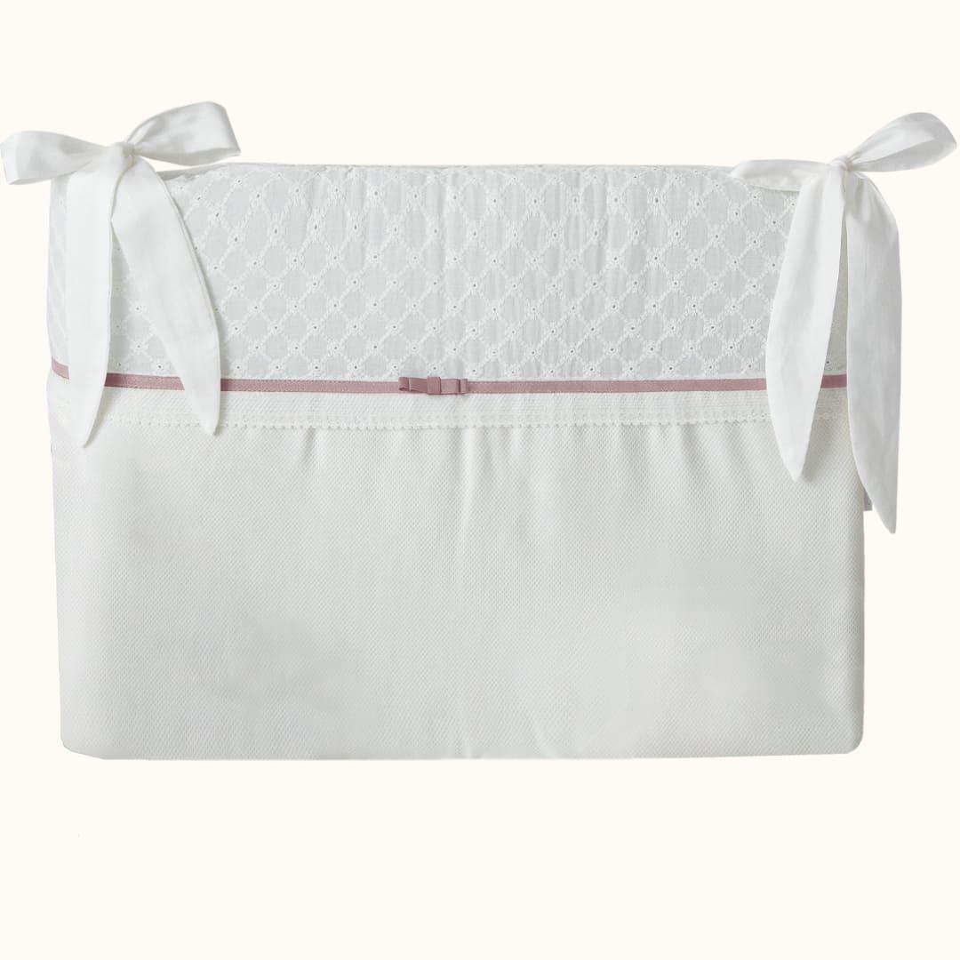 Edredão e Resguardo Romantic Bege Pérola Rosa Velho - Pim-Pam-Pum Baby