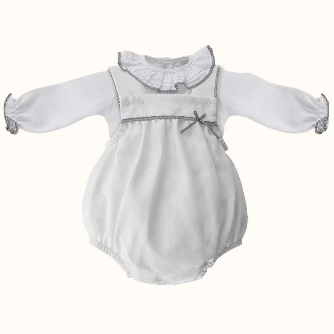 Fofo e Body de Gola Mimo Branco/Cinza - Pim-Pam-Pum Baby