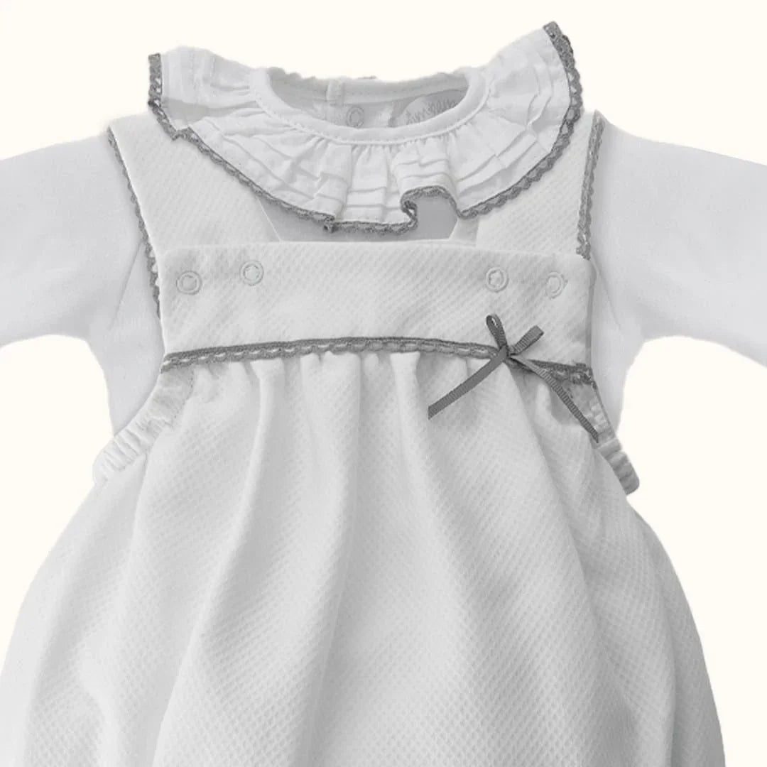 Fofo e Body de Gola Mimo Branco/Cinza - Pim-Pam-Pum Baby