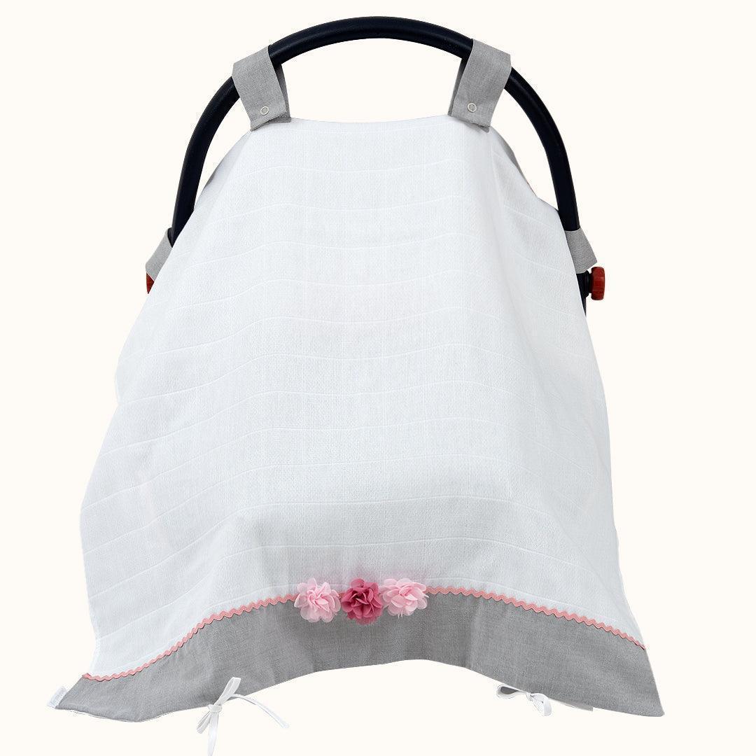 Fralda Tapa OVO Jardim Branco/Cinza - Pim-Pam-Pum Baby