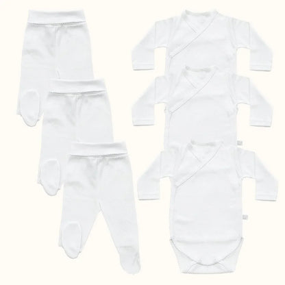 3-bodys-cruzados-e-calcas-basico-branco-pim-pam-pum-baby-85837 - Pim-Pam-Pum Baby