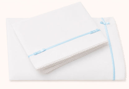 Conjunto Lençóis Romantic Branco Azul