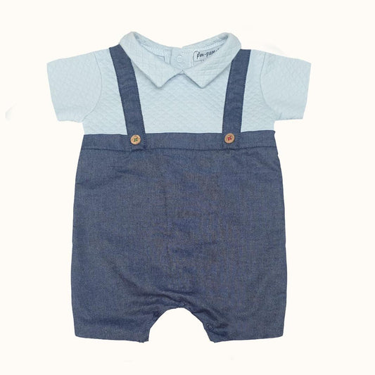 Macacão Denim 1 Azul Escuro - Pim-Pam-Pum Baby