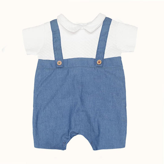 Macacão Denim Azul Claro - Pim-Pam-Pum Baby