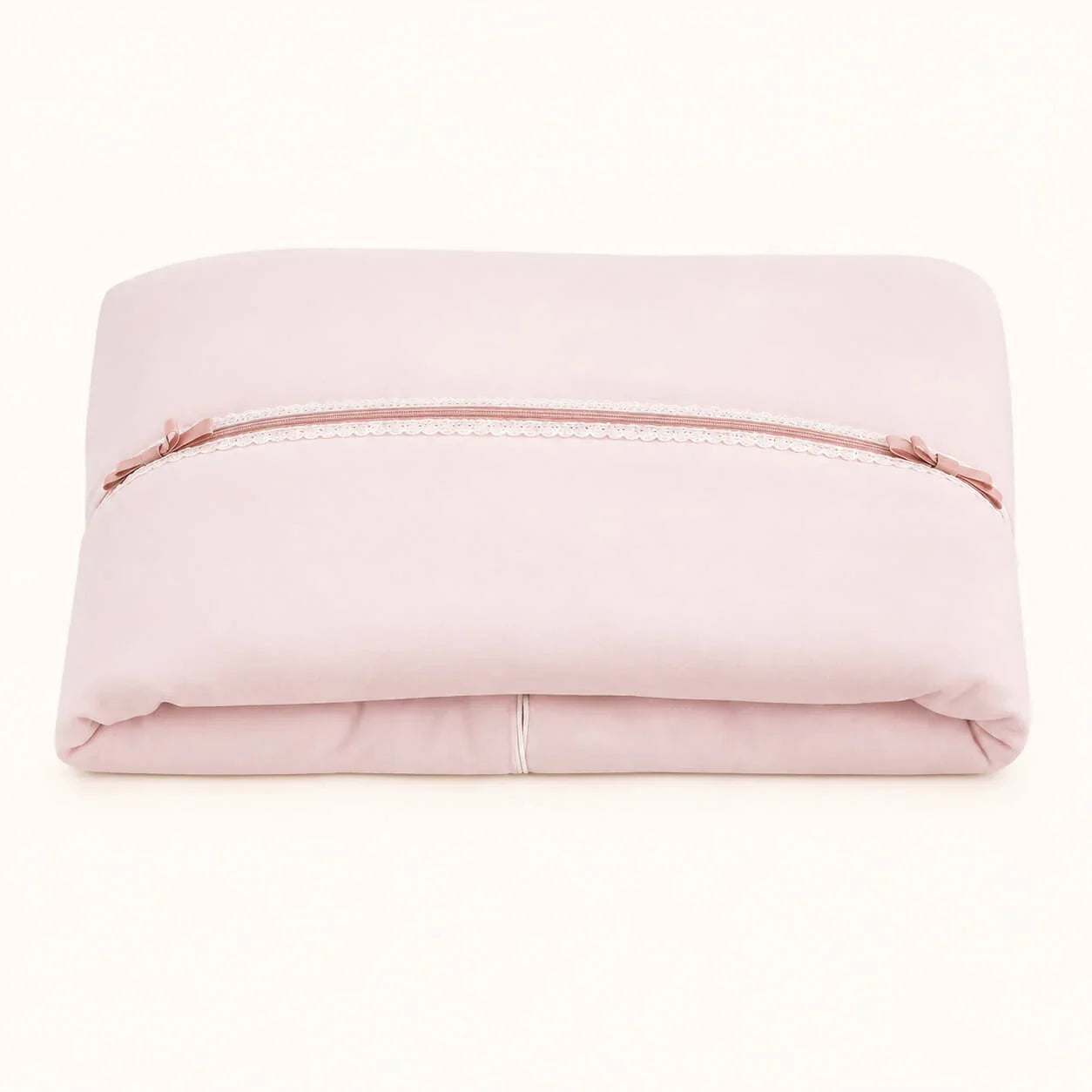 Manta de bebé rosa com fita e renda, ideal para enxoval de recém-nascido
