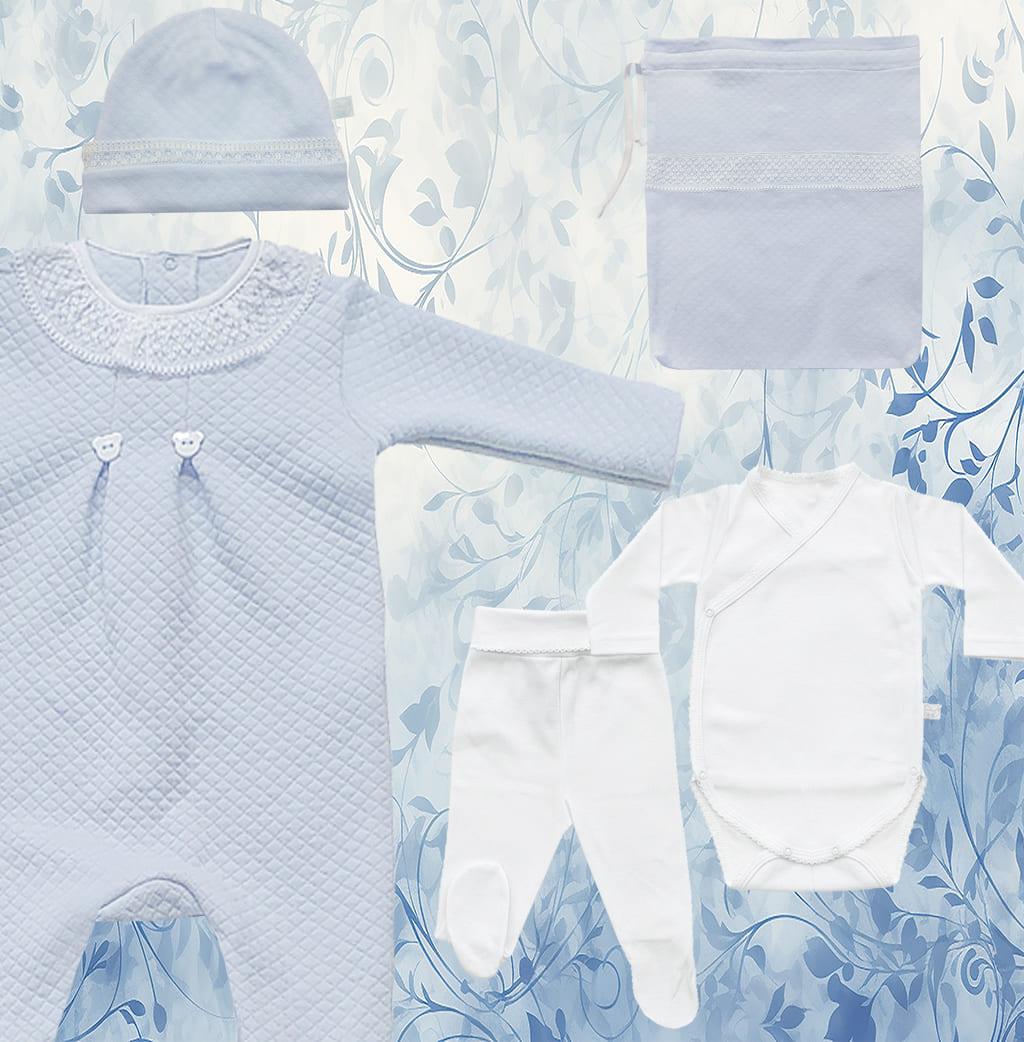 Primeira Roupa Mini Mimos 1 Azul - Pim-Pam-Pum Baby