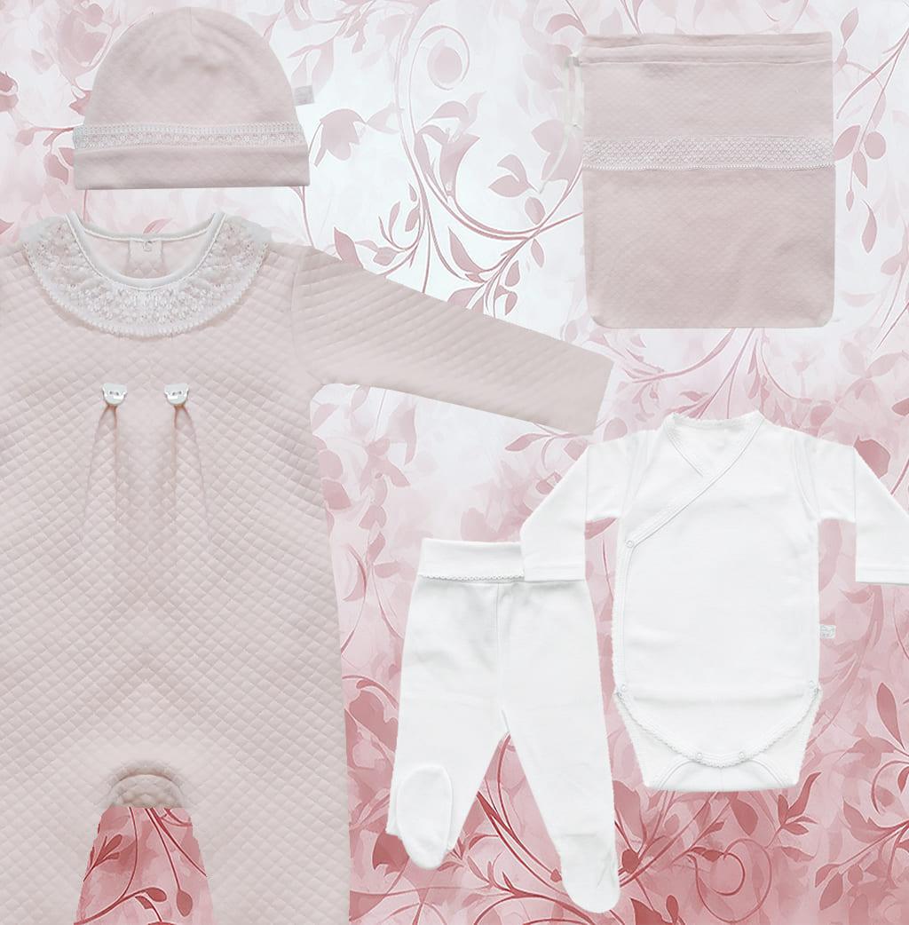 Primeira Roupa Mini Mimos 1 Rosa - Pim-Pam-Pum Baby