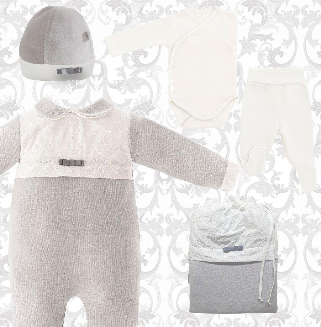 Primeira Roupa Mini Romantic 2 Cinza - Pim-Pam-Pum Baby