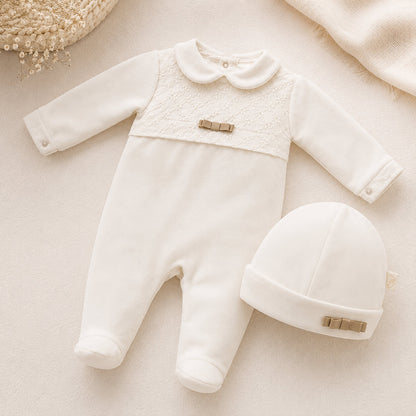 Babygrow e Gorro Romantic 2 Bege