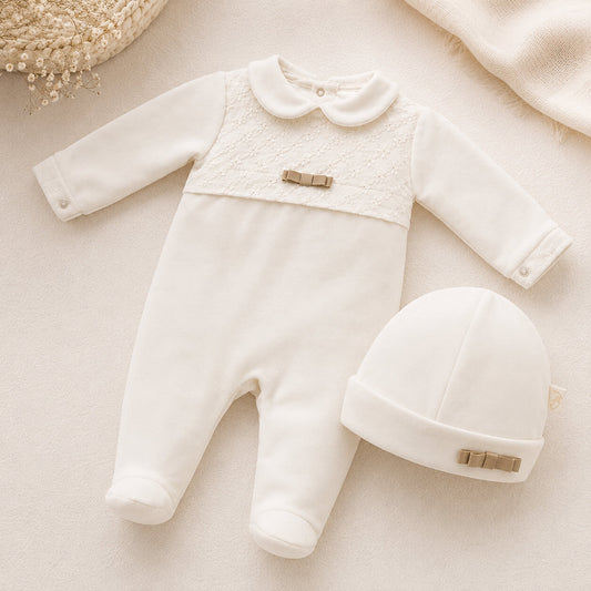 Babygrow e Gorro Romantic 2 Bege