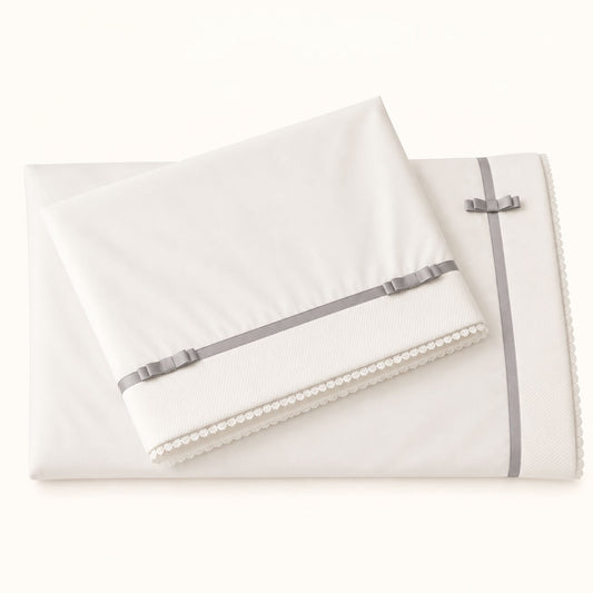 Conjunto Lençóis Romantic Bege Cinza