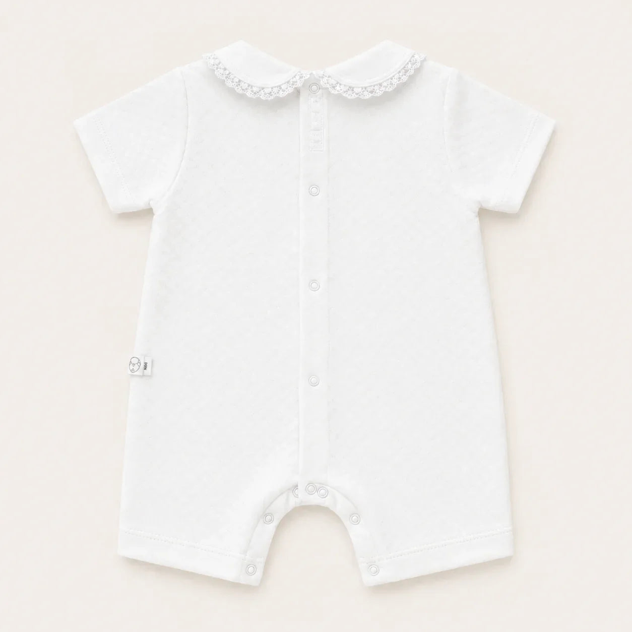 Macacão em Algodão Curto de Bebé Branco -  Mimos 2