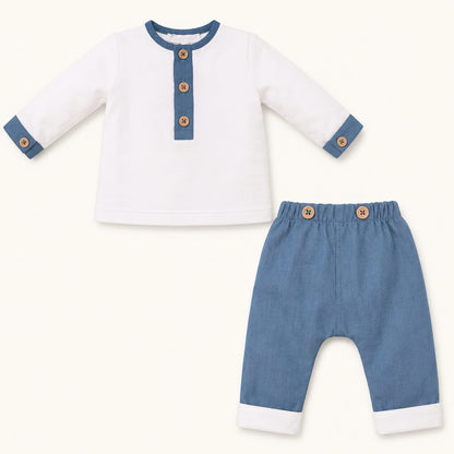 Fatinho 2 Peças Denim Branco/Azul