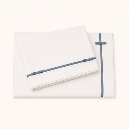 Conjunto Lençóis Romantic Bege/Azul
