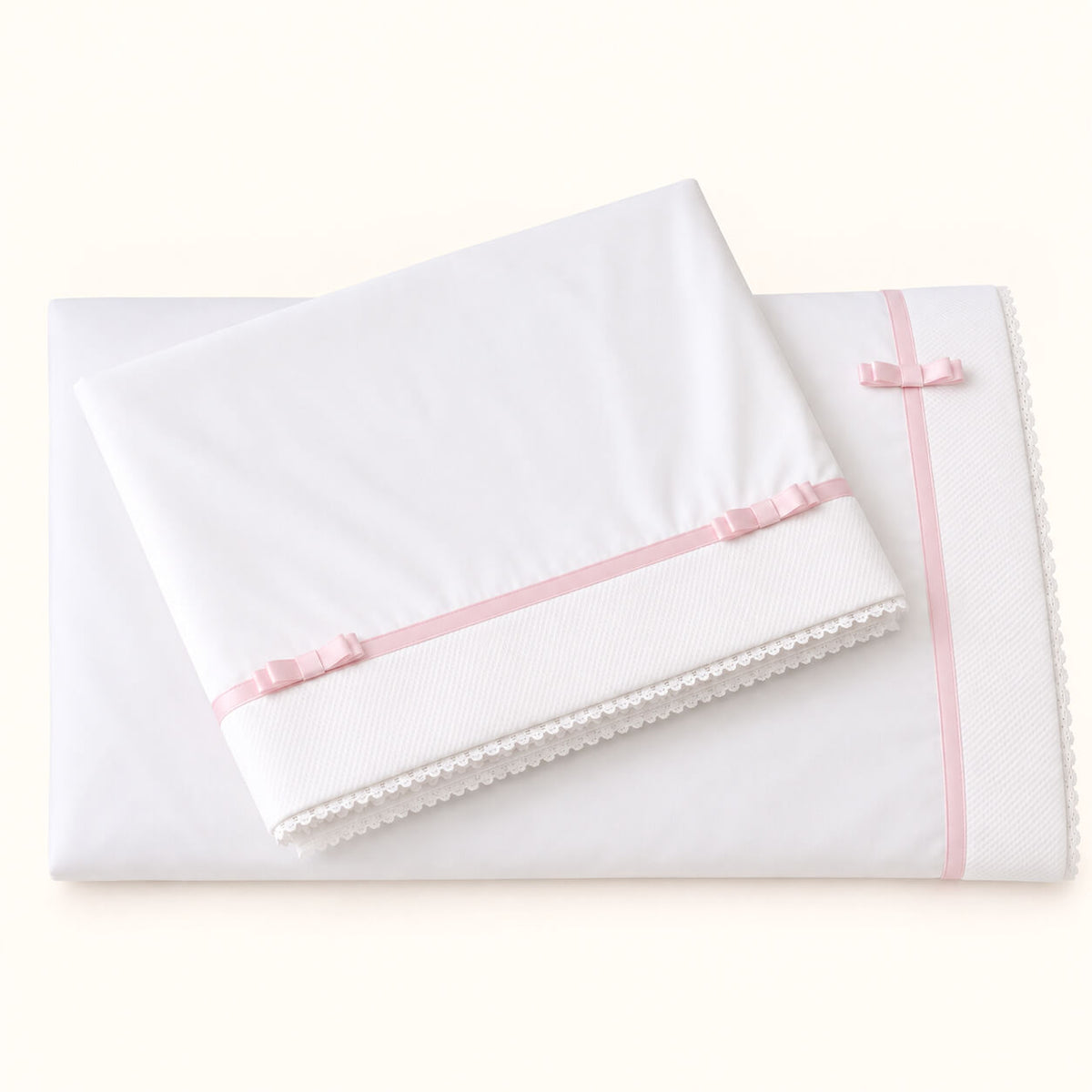 Romantic White Pink Sheet Set