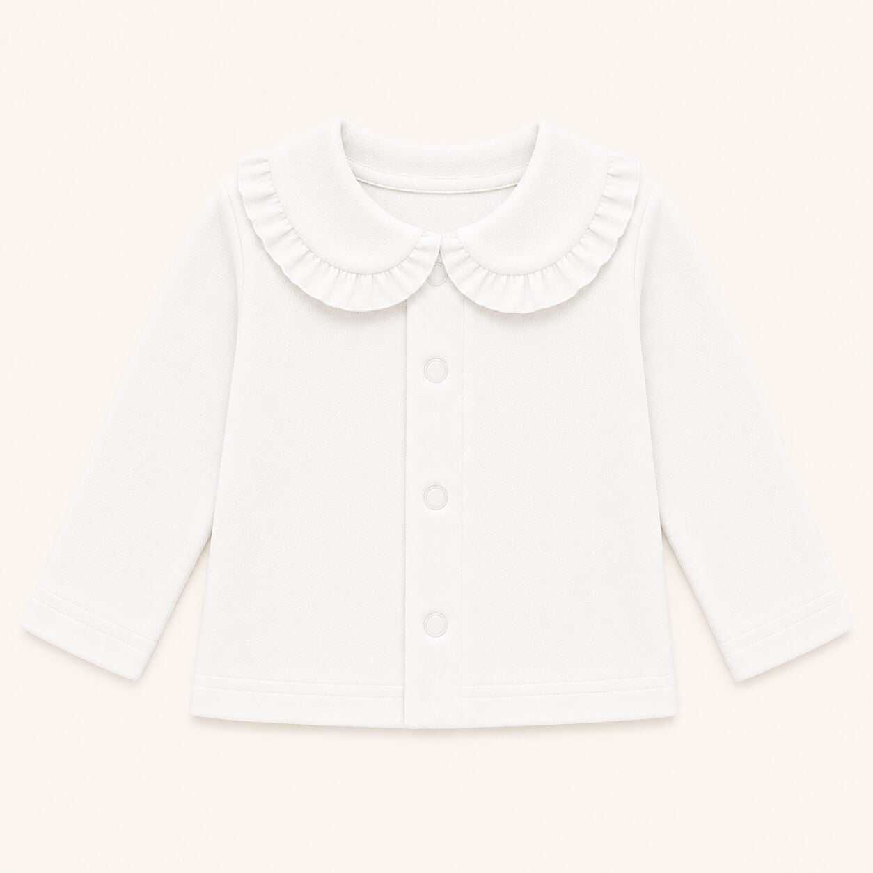 Camisola Bebé Gola com Folho Sweet Branco | Verão