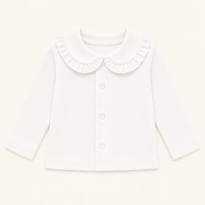 Camisola Bebé Gola com Folho Sweet Branco | Verão