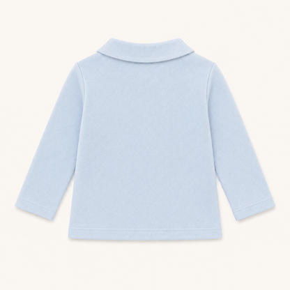 Camisola de Gola Camisa para Bebé Azul | Verão