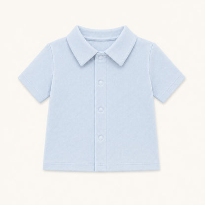 Camisola de Gola Camisa para Bebé Azul | Verão