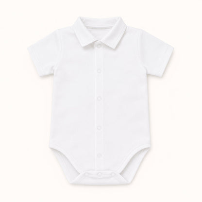 Kurzarmbody Basic Weiß Jungen Sommer