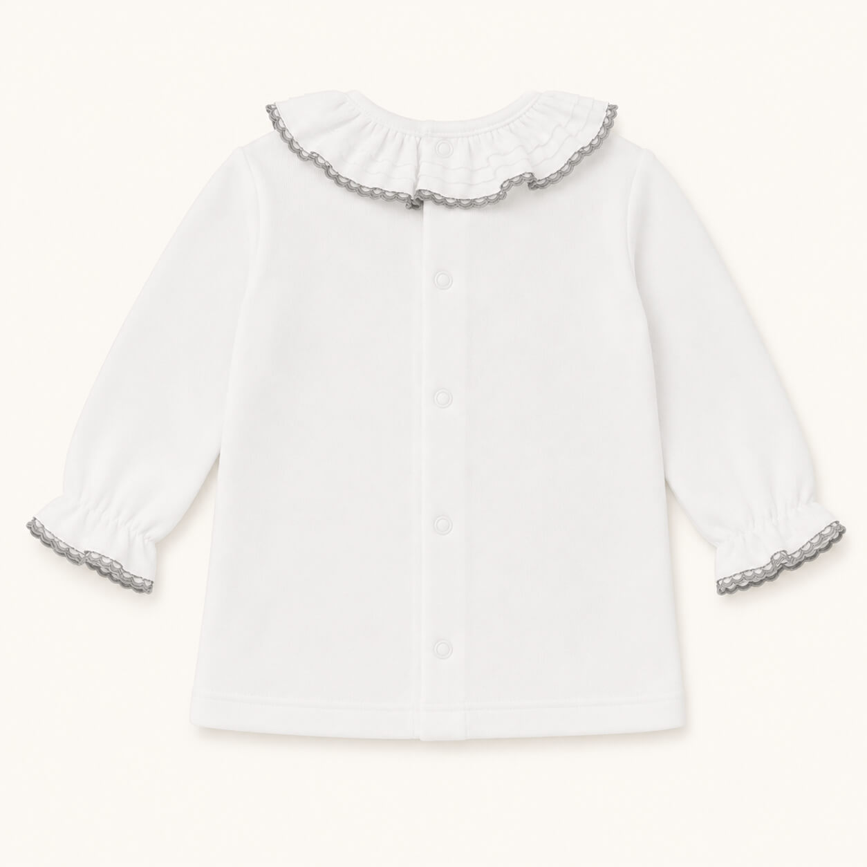 Maglia con Colletto Base Bianco/Grigio Inverno
