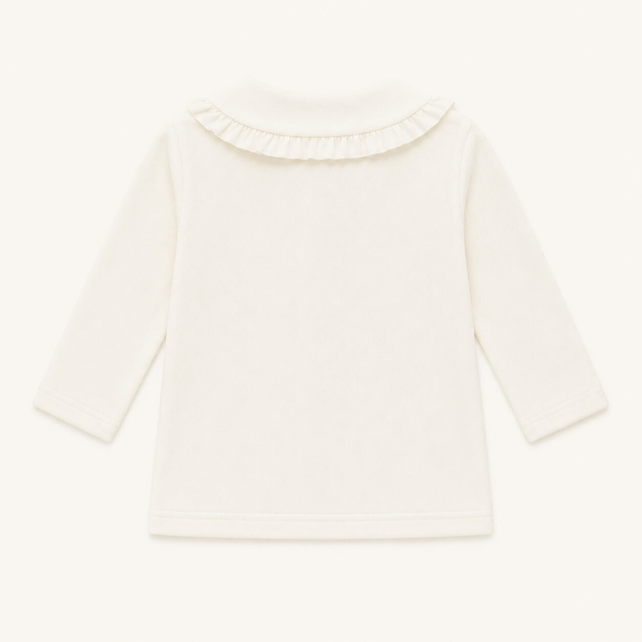 Camisola Bebé Gola com Folho Sweet Bege | Verão