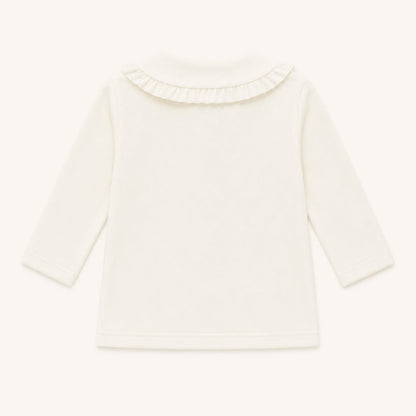 Camisola Bebé Gola com Folho Sweet Bege | Verão