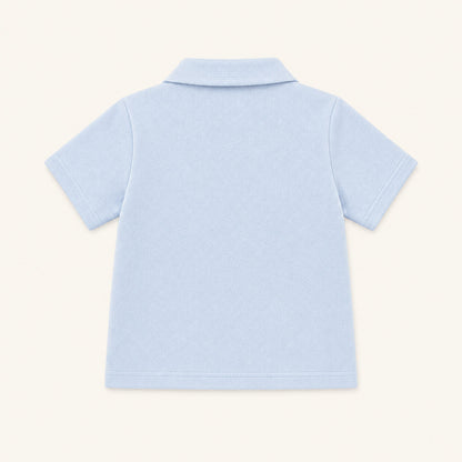 Camisola de Gola Camisa para Bebé Azul | Verão